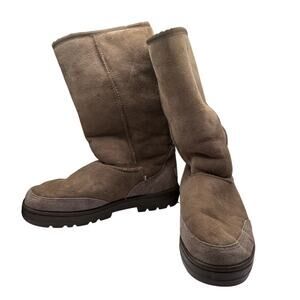 UGG Australia Ultra Tall Women's Brown Sheepskin Winter Boot Wool Lined SZ 7